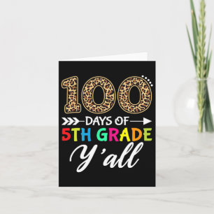 100 Days Y'all Teacher Student 100 Days Of 5th Gra Card