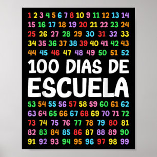 100 Dias De Escuela Spanish Teacher  Poster