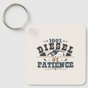 100% Diesel 0% Patience Vintage Graphic Key Ring