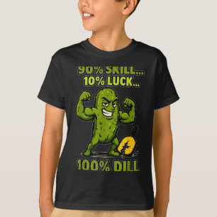 100% dill pickleball pun funny muscular pickle bal T-Shirt