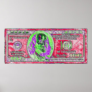 100 Dollar 3, Art Signature Poster