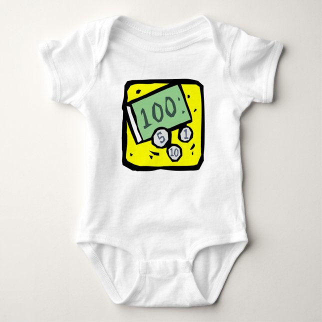 100 Dollar Bill Baby Bodysuit (Front)