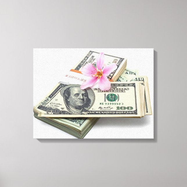 100 dollar bills  canvas print (Front)