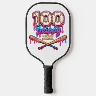 100 Drippy Days of School Baseball Boys Toddler Pickleball Paddle