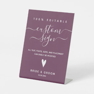 100% Editable Custom Wedding Pedestal Sign