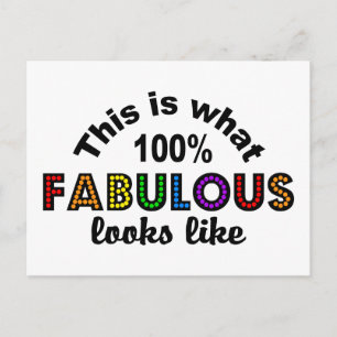 100% FABULOUS postcard, customise Postcard