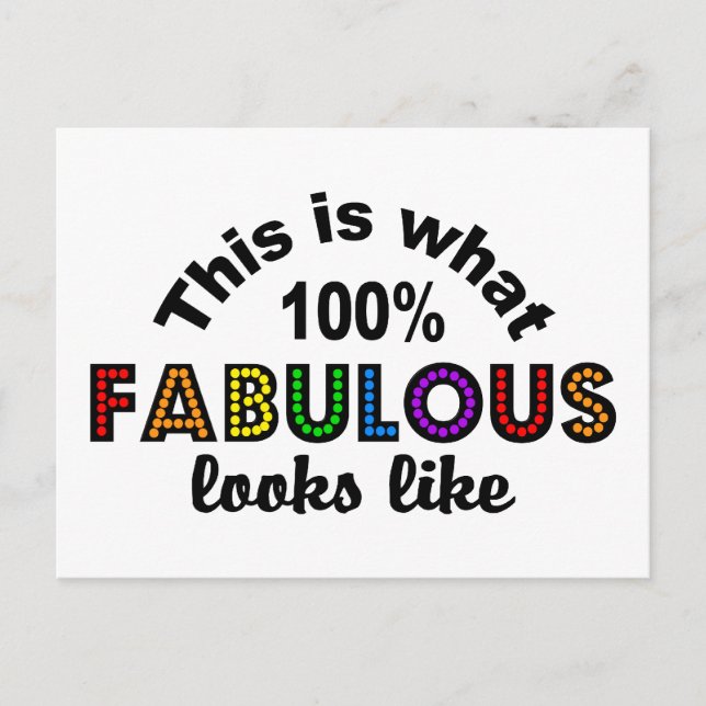 100% FABULOUS postcard, customise Postcard (Front)
