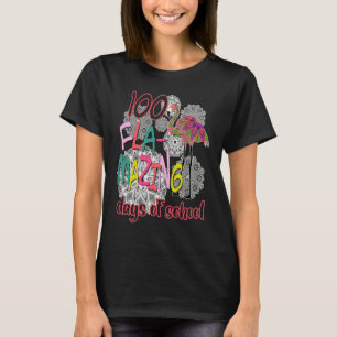 100 Fla mazing Days Of School 100th Day Flamingo T-Shirt