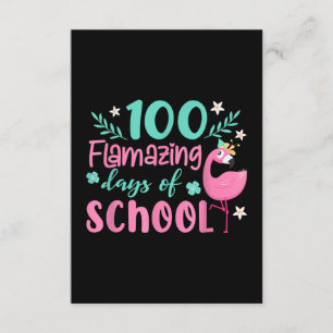 100 Flamazing Days Of School Funny Flamingo Enclosure Card
