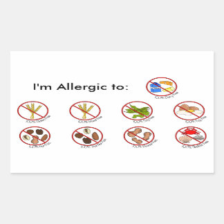 100% Food Allergy Free- Choose Your Allergy Rectangular Sticker