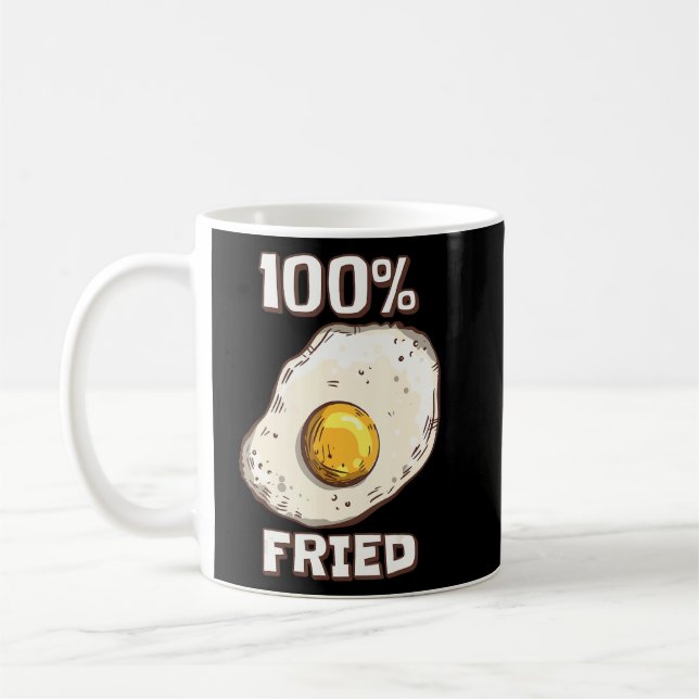 100 Fried Sunny Side Up Fried Egg  Coffee Mug (Left)