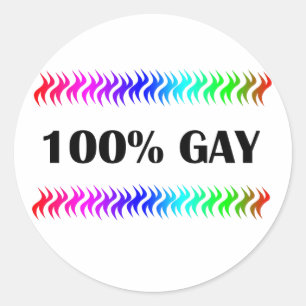 100% Gay Classic Round Sticker