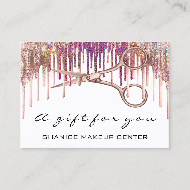 100 Gift Certificate Hairdresser Scissors Drips (Front)