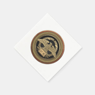 [100] Gold Roman Imperial Eagle on Gold Medallion Napkin