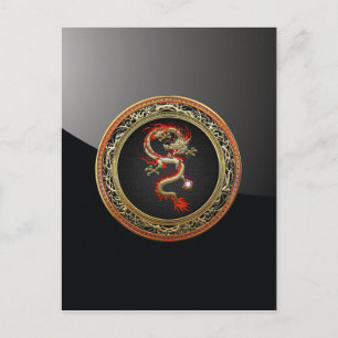 [100] Golden Chinese Dragon Fucanglong Postcard