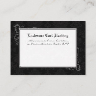 100 Gothic Damask Wedding Enclosures Black & White Enclosure Card