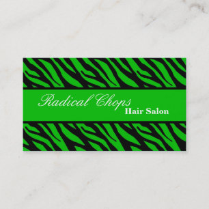 100 Green Black Zebra Print Pattern Business Card