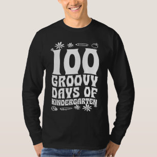 100 Groovy Days Of Kindergarten School 60s 70s Sty T-Shirt