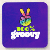 100% Groovy with Rainbow Hand Peace Sign