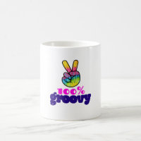 100% Groovy with Rainbow Hand Peace Sign