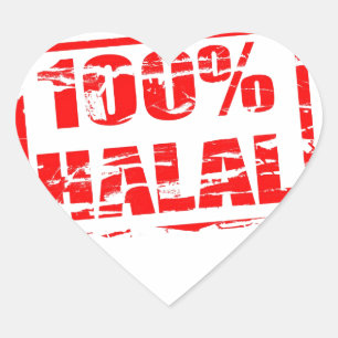 100% halal heart sticker