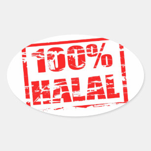100% halal oval sticker