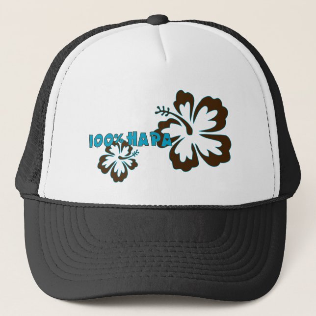 100% Hapa (with Hibiscus) Trucker Hat (Front)