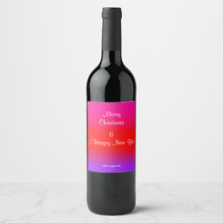 100 % Happiness Festive Magenta Red Purple Ombre Wine Label