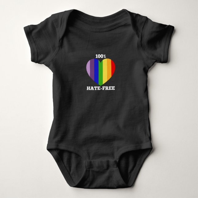 100% Hate-Free Baby One-Piece Bodysuit (Front)