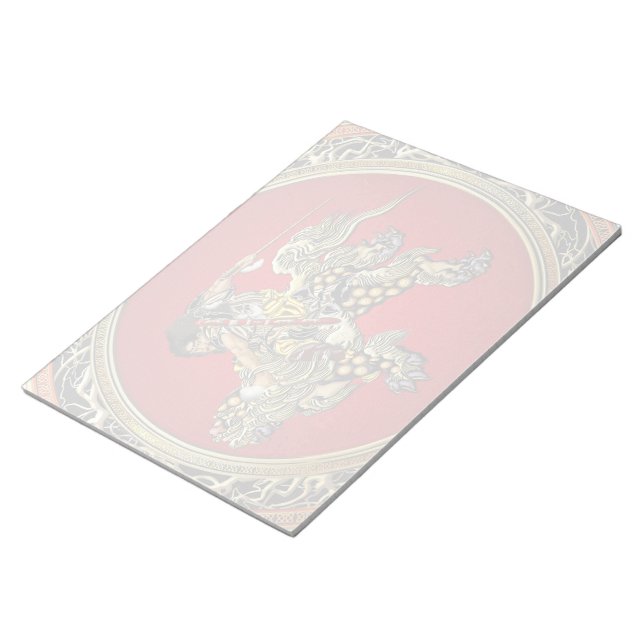 [100] Hokusai - Shoki Riding Shishi Lion Notepad (Angled)