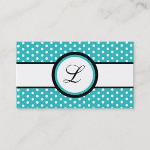 100 Hot Blue White Polkadot Pokadot Business Card