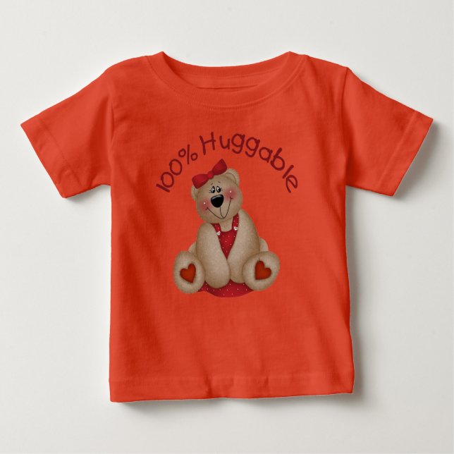 100% Huggable Girl Baby T-Shirt (Front)