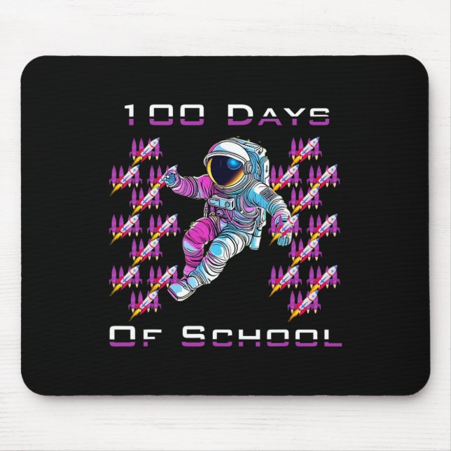 100 hundred Days of School Astronauts and Space Ro Mouse Pad (Front)