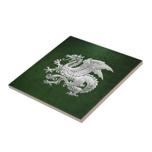 [100] Icelandic Dragon, Landvættir [Silver] Tile