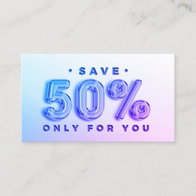 100 INSERT QR CODE 50%OFF DISCOUNT LOGO PINK (Front)