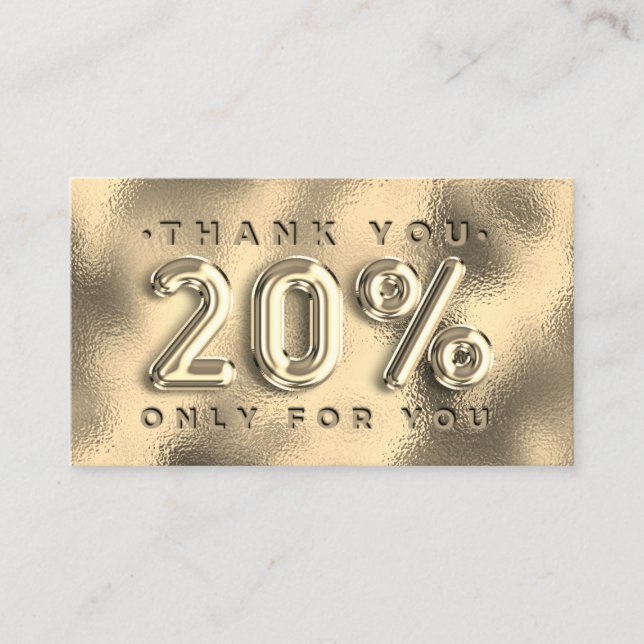 100 INSERT QRCODE 20%OFF Logo Gold Thank YOu (Front)