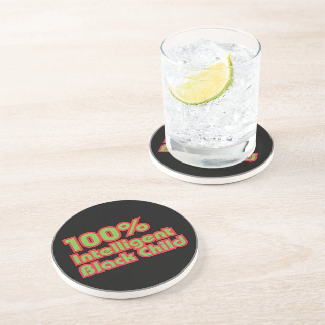 100% Intelligent Black Child Coaster (Side)