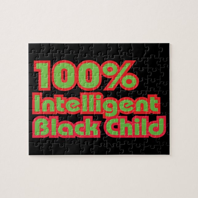 100% Intelligent Black Child Jigsaw Puzzle (Horizontal)