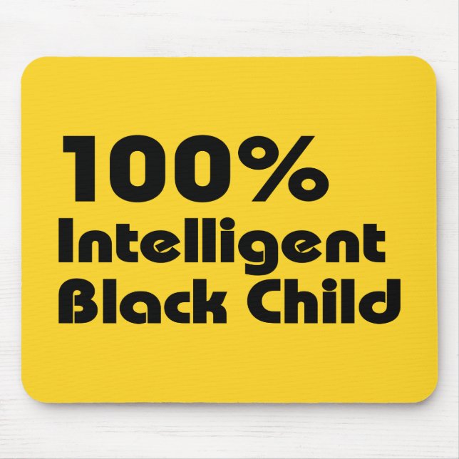 100% Intelligent Black Child Mouse Pad (Front)
