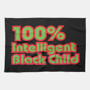 100% Intelligent Black Child Tea Towel