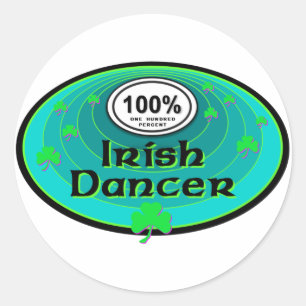 100% Irish Dancer Classic Round Sticker