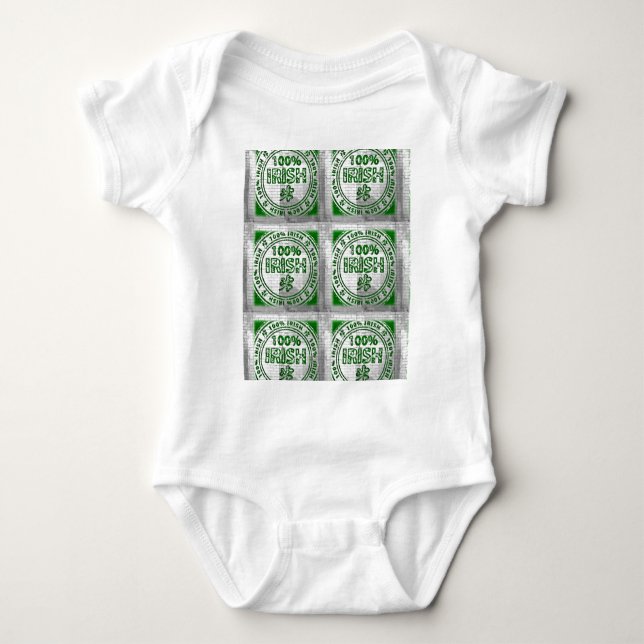 100% Irish Graffiti Wall Baby Bodysuit (Front)