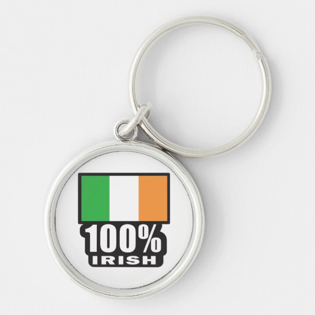 100% Irish/St. Patrick's Day Key Ring (Front)