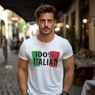 100% Italian Funny Italian Flag T-shirt