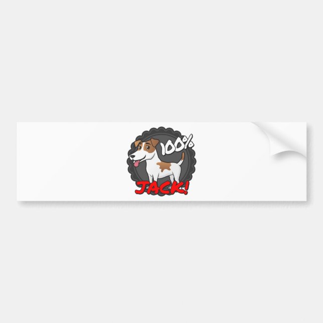 100% Jack Russell Bumper Sticker (Front)