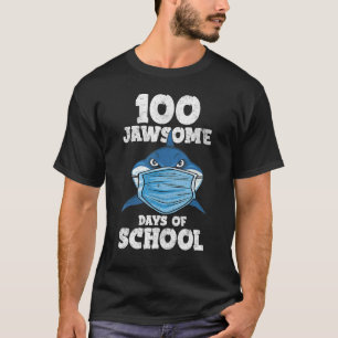 100 Jawsome Days School Shark Mask 100th Day Quara T-Shirt