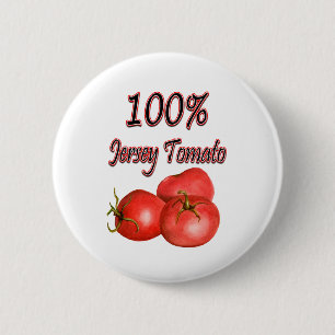100% Jersey Tomato 6 Cm Round Badge