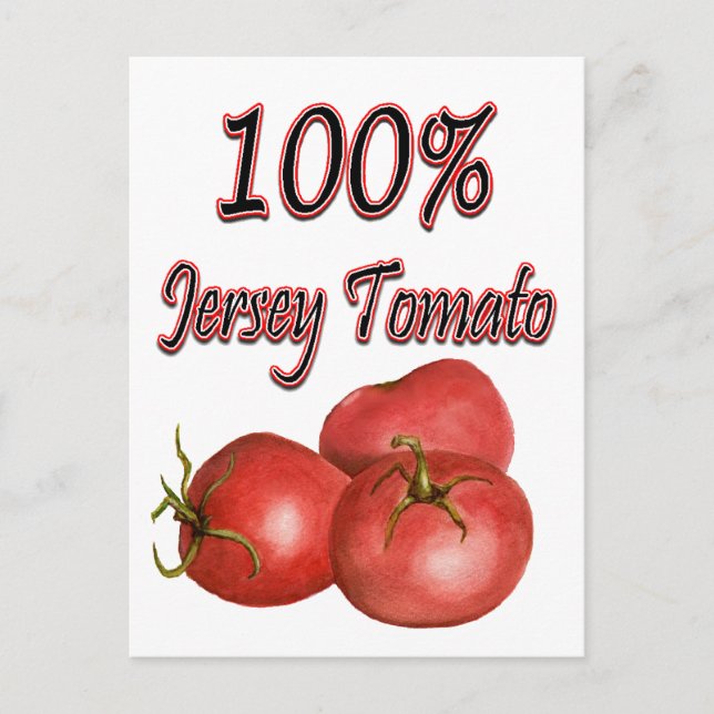 100% Jersey Tomato Postcard (Front)