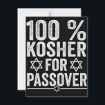 100% Kosher for Passover Funny Passover Pesach Card<br><div class="desc">chanukah, menorah, hanukkah, dreidel, jewish, Chrismukkah, holiday, horah, christmas, sufganiyot</div>