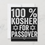 100% Kosher for Passover Funny Passover Pesach Card<br><div class="desc">chanukah, menorah, hanukkah, dreidel, jewish, Chrismukkah, holiday, horah, christmas, sufganiyot</div>